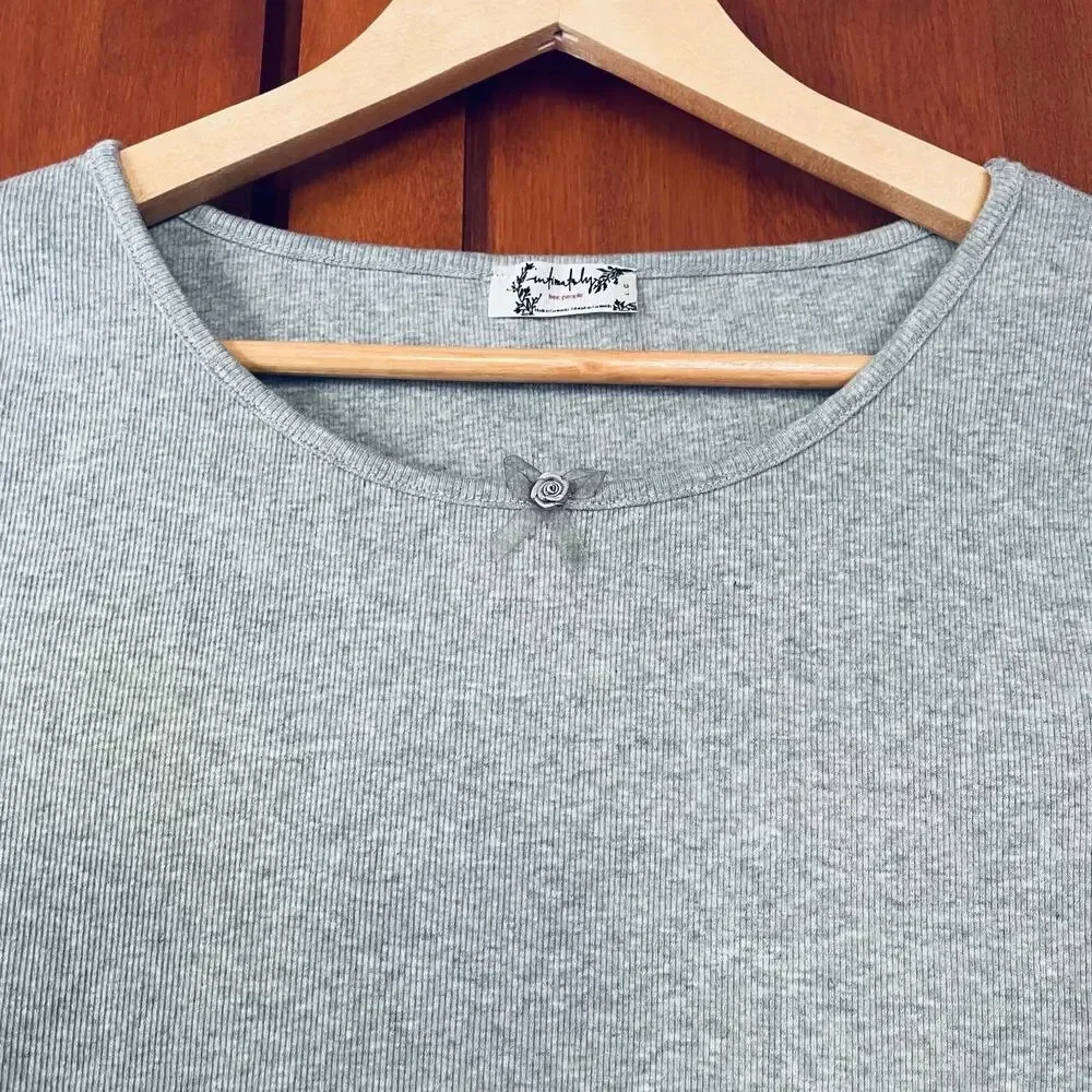 Free People Intimately Downtime Top Pajama Lounge Grey Size XS/Small